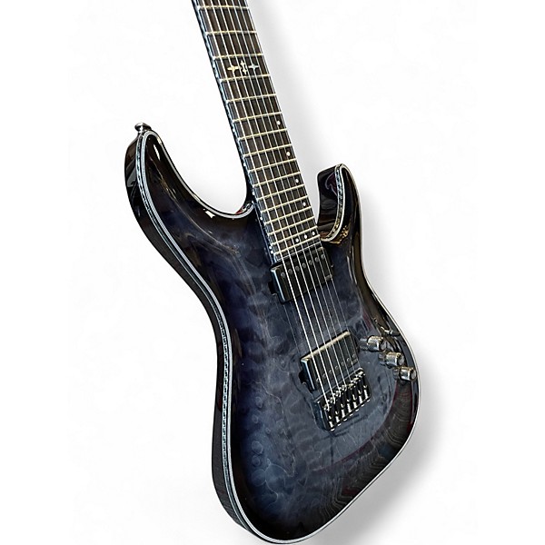 Used Schecter Guitar Research Hellraiser HYBRID C7 Trans Black Solid Body Electric Guitar