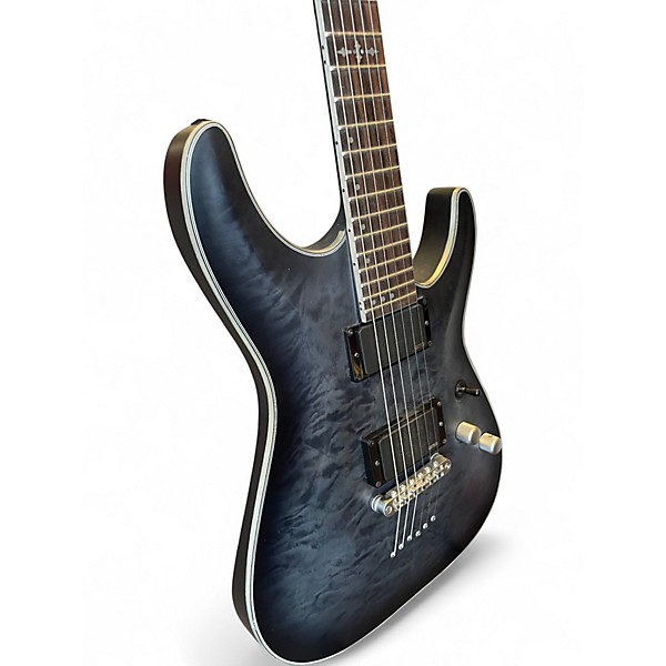 Used Schecter Guitar Research C1 Platinum Trans Black Solid Body Electric Guitar