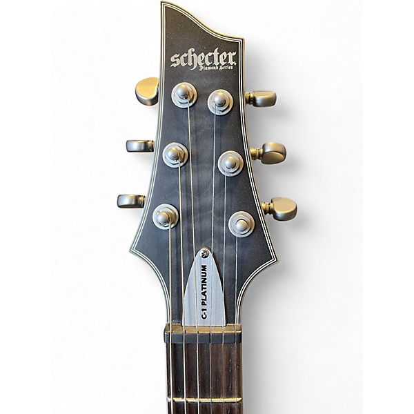 Used Schecter Guitar Research C1 Platinum Trans Black Solid Body Electric Guitar