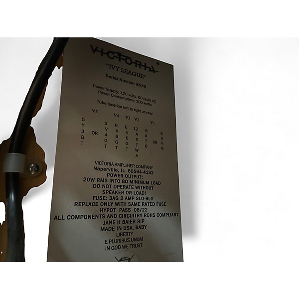 Used Victoria Ivy League Tube Guitar Combo Amp