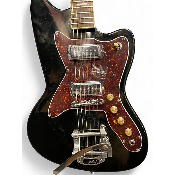 Used Silvertone 1478  BLACK Solid Body Electric Guitar