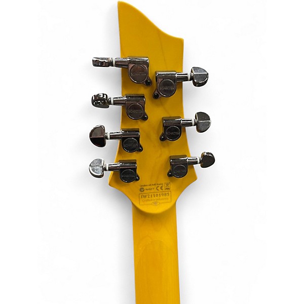 Used Schecter Guitar Research Demon 7 String White Solid Body Electric Guitar