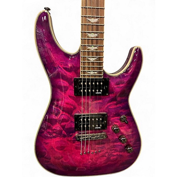 Used Schecter Guitar Research Omen Extreme 6 PINK Solid Body Electric Guitar