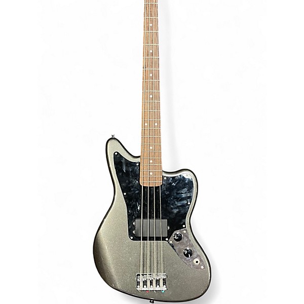 Used Squier JAGUAR BASS Metallic Gray Electric Bass Guitar