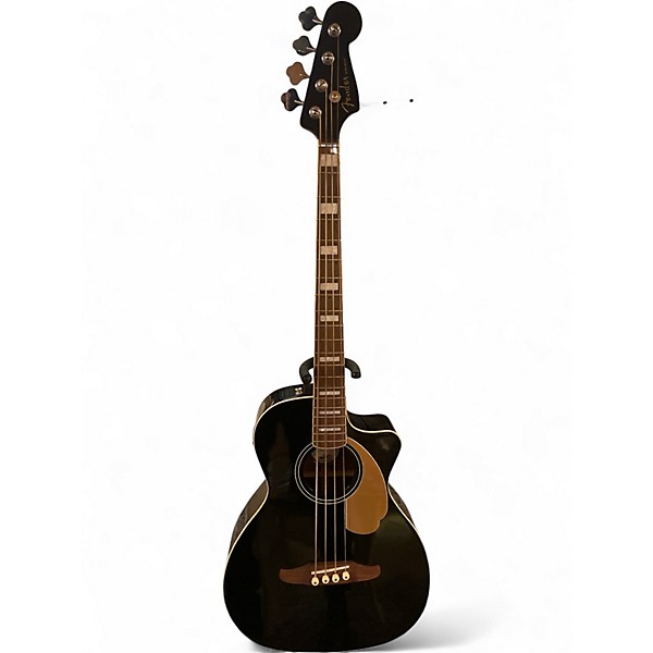 Used Fender Kingman Acoustic Electric Bass Black Acoustic Bass Guitar