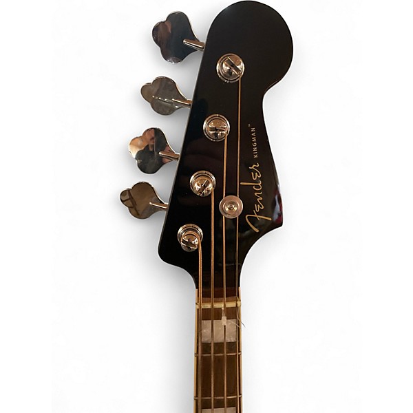 Used Fender Kingman Acoustic Electric Bass Black Acoustic Bass Guitar
