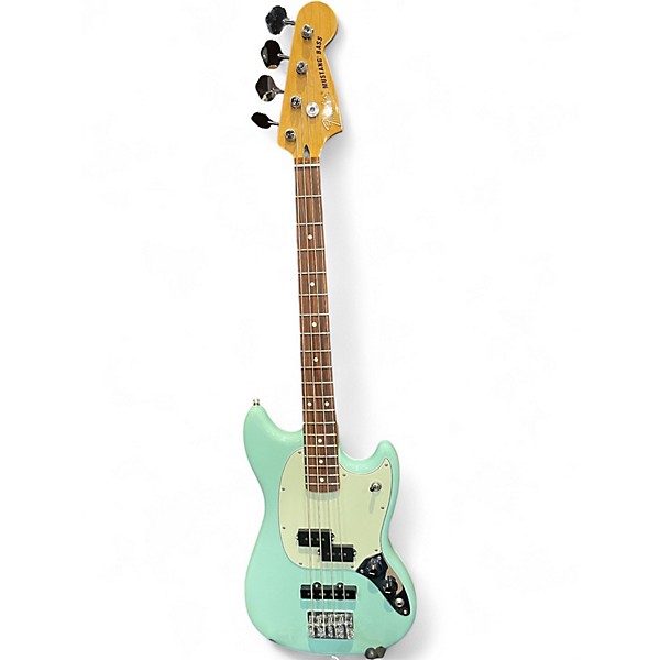 Used Fender Mustang Bass Surf Green Electric Bass Guitar