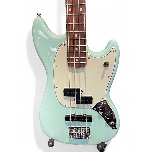 Used Fender Mustang Bass Surf Green Electric Bass Guitar