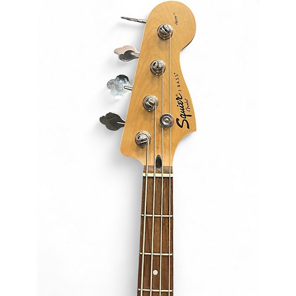 Used Squier Jazz Bass Black Electric Bass Guitar