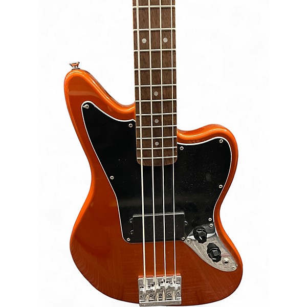 Used Squier Vintage Modified Jaguar Bass Metallic Orange Electric Bass Guitar