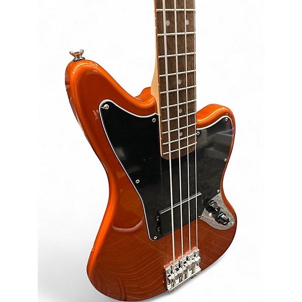 Used Squier Vintage Modified Jaguar Bass Metallic Orange Electric Bass Guitar