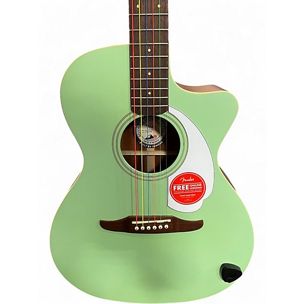 Used Fender Newporter Player Green Acoustic Electric Guitar