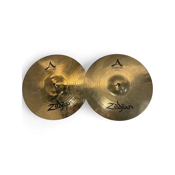 Used Zildjian 14in A Custom Hi Hat Pair Cymbal