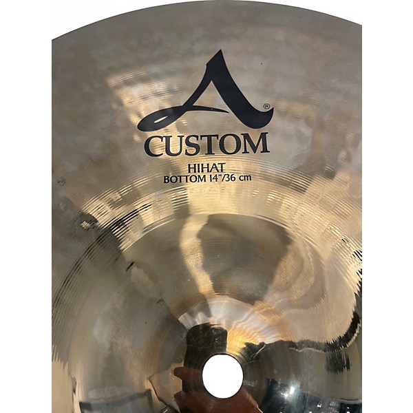 Used Zildjian 14in A Custom Hi Hat Pair Cymbal