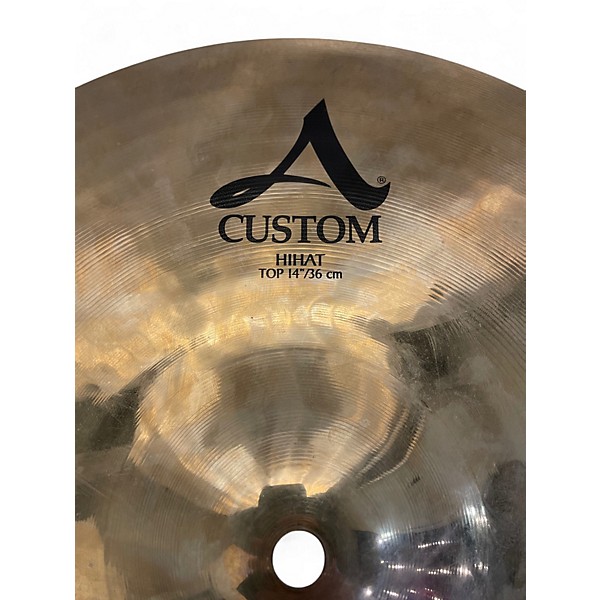 Used Zildjian 14in A Custom Hi Hat Pair Cymbal
