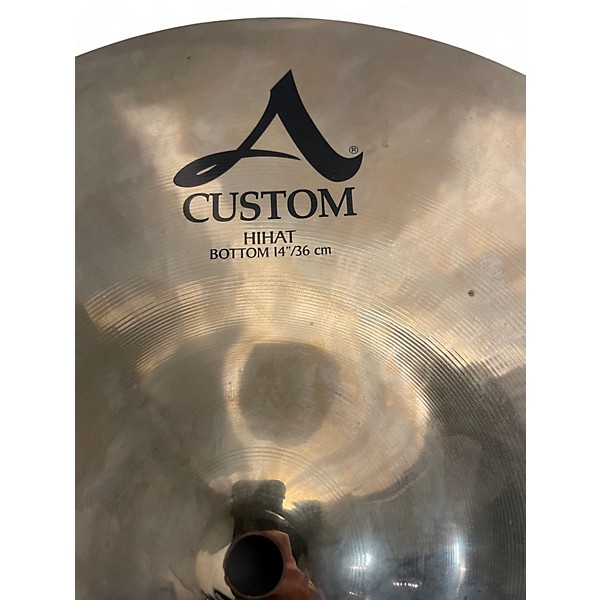 Used Zildjian 14in A Custom Hi Hat Pair Cymbal