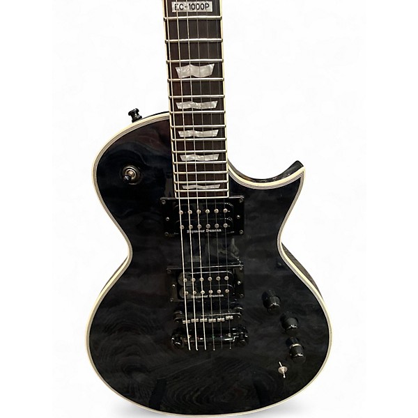 Used ESP LTD EC1000P Trans Black Solid Body Electric Guitar