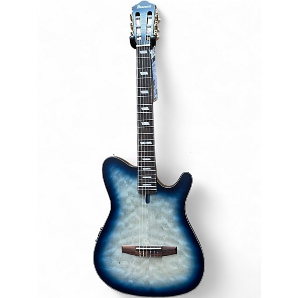 Used Ibanez FRH20FMN Cosmic Blue Sunburst Classical Acoustic Electric Guitar