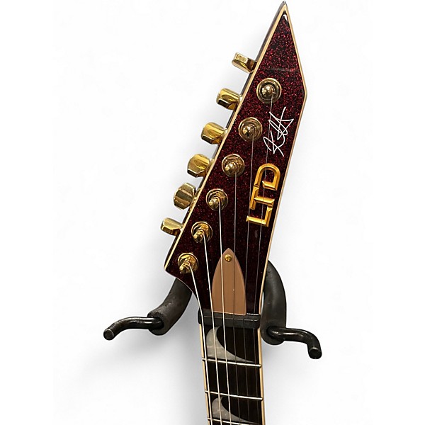 Used ESP LTD KH-V KIRK HAMMETT SIGNATURE  RED SPARKLE  Solid Body Electric Guitar