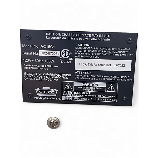 Used VOX AC15C1 15W Tube Guitar Combo Amp