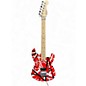 Used EVH Striped Series Frankie Red with Black and White Stripes Solid Body Electric Guitar thumbnail