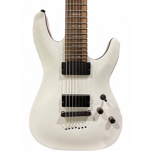 Used Schecter Guitar Research Demon 7 String Alpine White Solid Body Electric Guitar