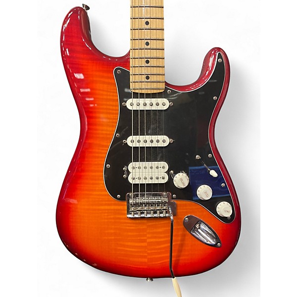 Used Fender Standard Stratocaster Orange Solid Body Electric Guitar