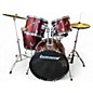 Used Ludwig 5 Piece BACKBEAT 5 PC RED SPARKLE Drum Kit thumbnail