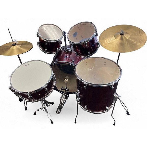 Used Ludwig 5 Piece BACKBEAT 5 PC RED SPARKLE Drum Kit