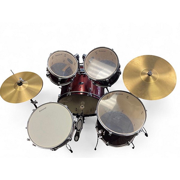 Used Ludwig 5 Piece BACKBEAT 5 PC RED SPARKLE Drum Kit