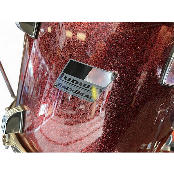 Used Ludwig 5 Piece BACKBEAT 5 PC RED SPARKLE Drum Kit