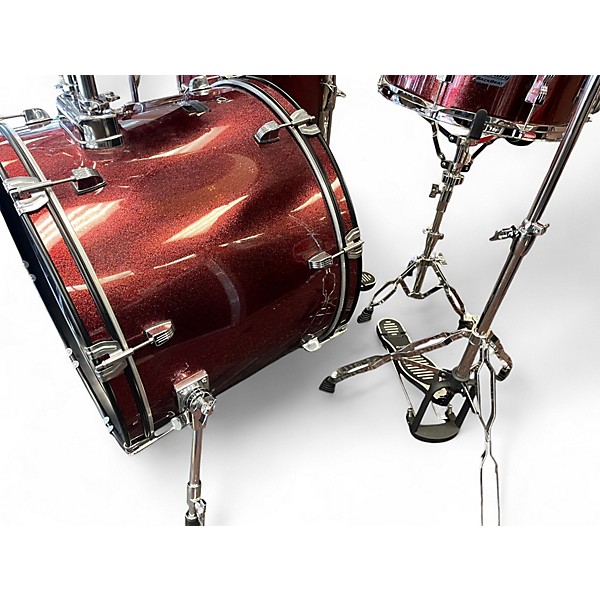 Used Ludwig 5 Piece BACKBEAT 5 PC RED SPARKLE Drum Kit