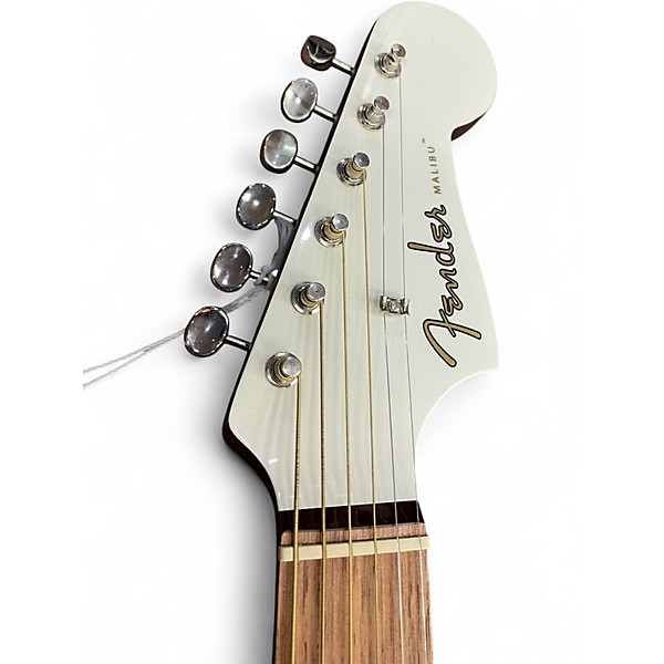 Used Fender Malibu Player White Acoustic Electric Guitar