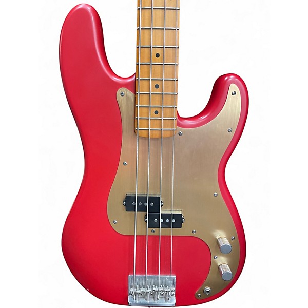 Used Fender 40TH ANNIVERSARY P BASS Fiesta Red Electric Bass Guitar