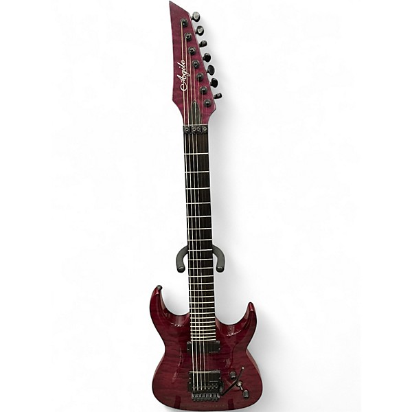 Used Agile PRO 7 STRING Trans Purple Solid Body Electric Guitar