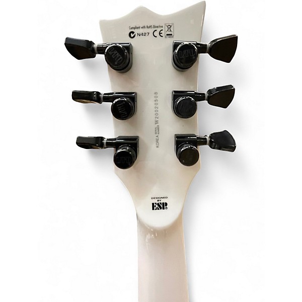 Used ESP LTD James Hetfield Signature Iron Cross lEFT hANDED White Electric Guitar