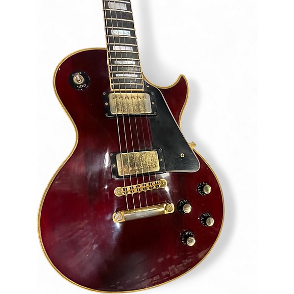 Vintage 1970s Gibson Les Paul Custom Wine Red Solid Body Electric Guitar