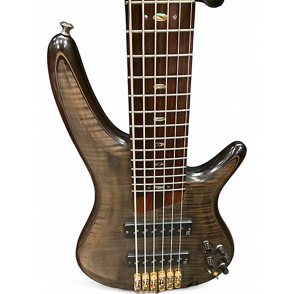 Used Ibanez SR1406 Trans Black Electric Bass Guitar