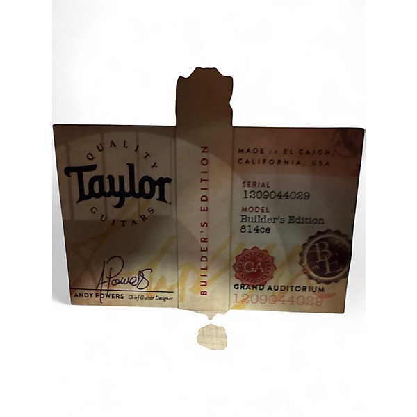 Used Taylor 814ce Builder's Edition Natural Acoustic Electric Guitar