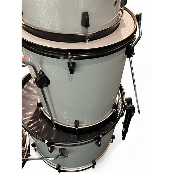 Used Ashthorpe 5 Piece Drum Set White Drum Kit