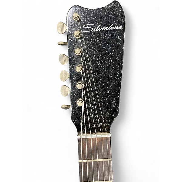 Vintage 1960s Silvertone Silvertone 1448 Black Solid Body Electric Guitar