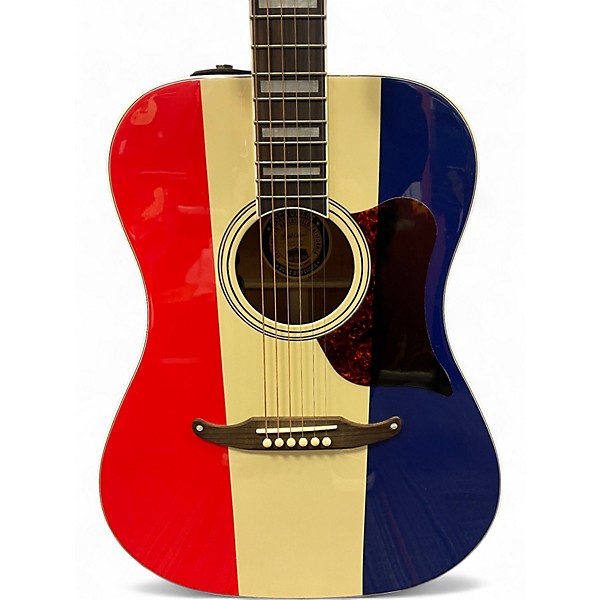 Used Fender Buck Owens Signature Kingman Red White and Blue Acoustic Electric Guitar