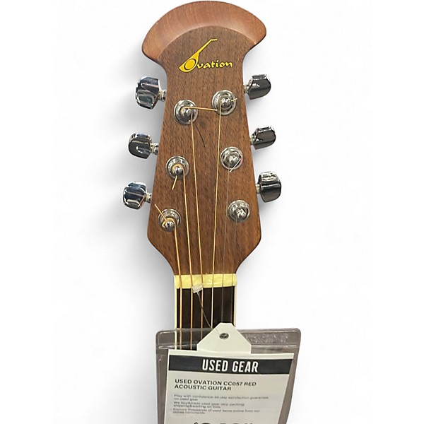 Used Ovation CC057 Red Acoustic Guitar