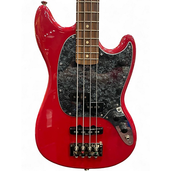 Used Fender Mustang Bass RED Electric Bass Guitar