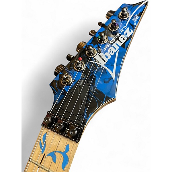Used Ibanez JEM77P BLUE FLORAL PATTERN Solid Body Electric Guitar