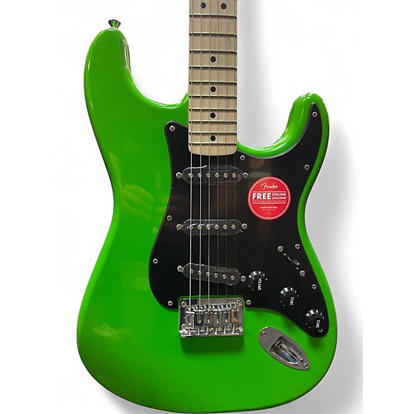 Used Squier Sonic Stratocaster Green Solid Body Electric Guitar