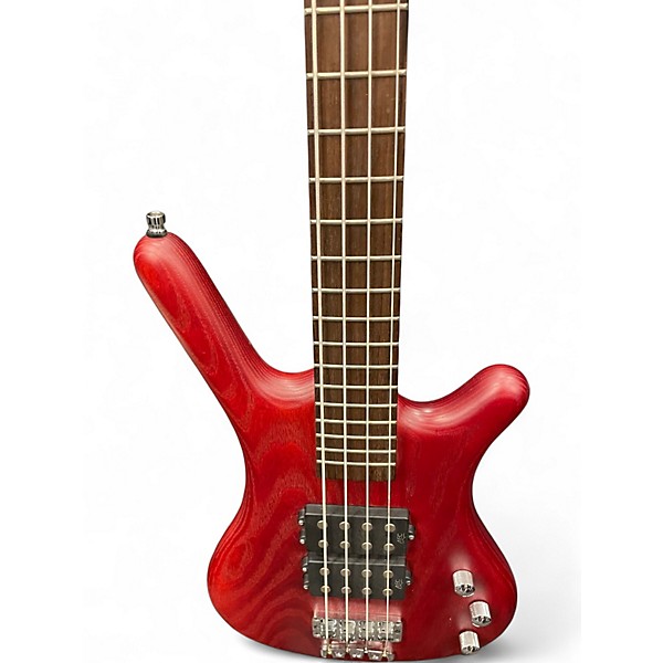 Used RockBass by Warwick Corvette $$4 Trans Red Electric Bass Guitar