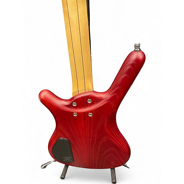Used RockBass by Warwick Corvette $$4 Trans Red Electric Bass Guitar