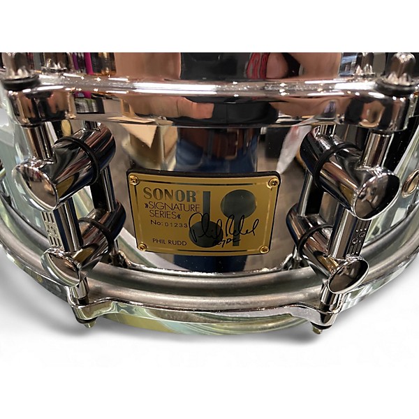 Used SONOR 14X5 Phil Rudd Snare CHROME OVER BRASS Drum