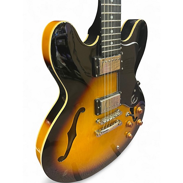 Used Epiphone Dot 3 Color Sunburst Hollow Body Electric Guitar